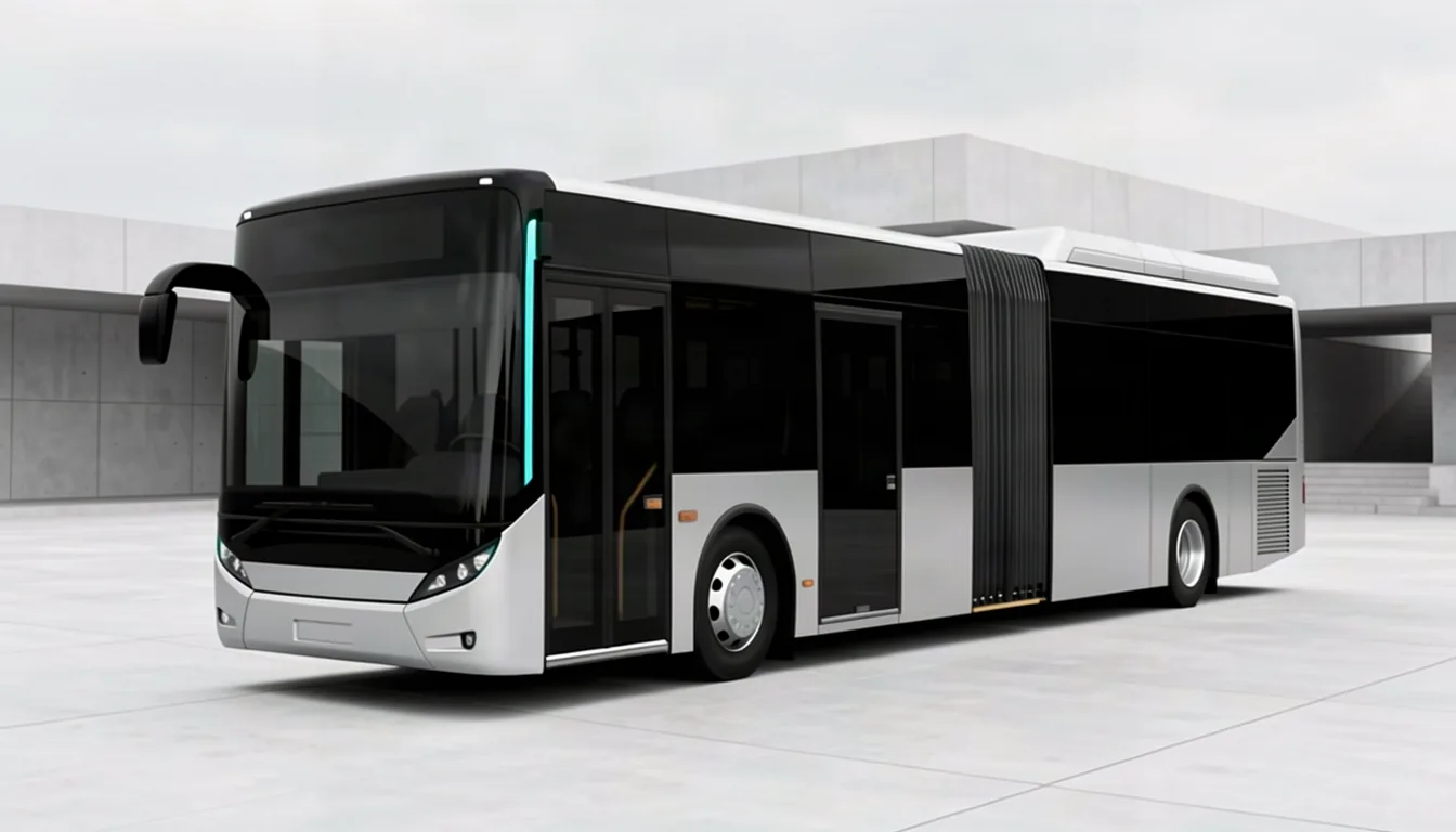 Koncepční kloubový nízkopodlažní elektrobus na městském bulváru